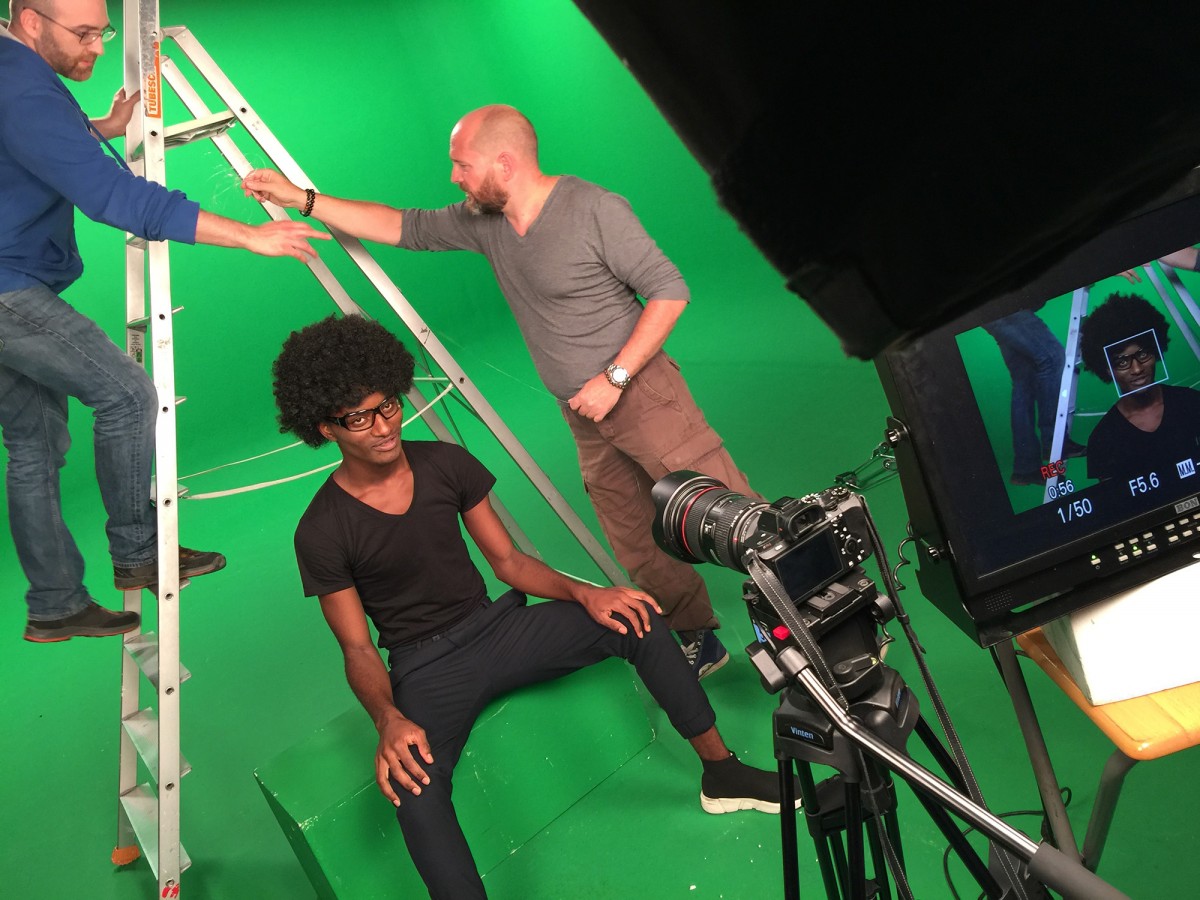 Équipe pendant le tournage Nilfisk